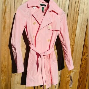 VTG NWT LRL Cherry Pink Trench Coat! 🧥